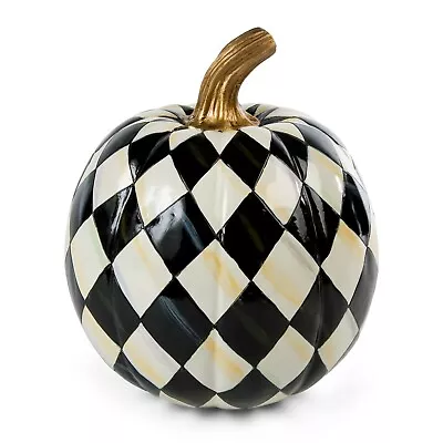 NEW Mackenzie Childs 7  Diameter Color-Dragged COURTLY HARLEQUIN PUMPKIN-SMALL  • $72