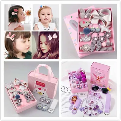 18 Or 28 PCs Girl Bow Knot Hair Clip Hairband Baby Barrette Hairpin Gift Set • £4.99