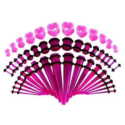 48pcs  14G-0000G Acrylic Tapers And  Tunnels Ear Gauges Expander Set  Jewelry • £7.86