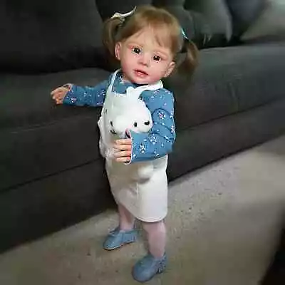 28  Reborn Baby Doll Toddler Girl Painted Kit DIY Part With Full Limb Cloth Body • £115.93