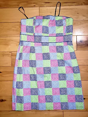 Womens Vineyard Vines Plaid Colorful Dress Size 16 Patchwork Pink • $35.99
