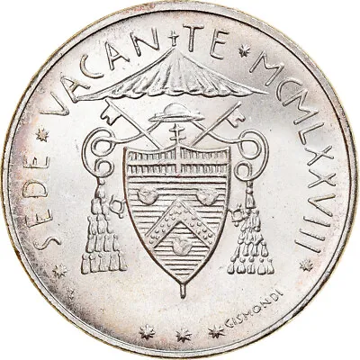 [#908400] Coin VATICAN CITY Sede Vacante 500 Lire 1978 Roma MS Silver KM • $72.74