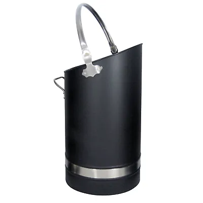 Coal Hod Scuttle Bucket Log Fire Fireside Accessory Manor Black Pewter Henley • £56.99