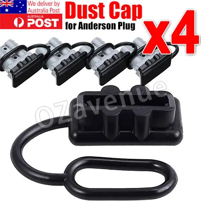 4 X Dust Cap Black Anderson Plug Cover Style Connectors 50AMP Battery Caravan • $6.99