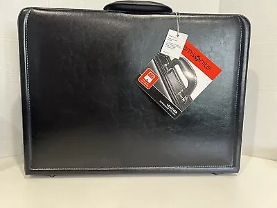Samsonite Expandable Leather Attache Briefcase For Laptop 44077-1041 Black NEW • $85