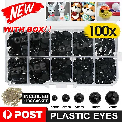 100Pcs Plastic Safety Toy Screw Eyes Kit For Teddy Bear Doll Animal Craft AU • $10.85
