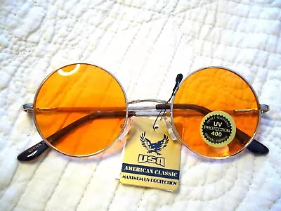 JOHN LENNON Sunglasses LARGER 2  Classic Hippie 80's Round Glasses COLORS 711050 • $5.59