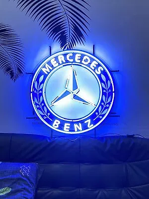 Mercedes Benz Auto Car Garage Lamp Neon Light Sign 24 X24  HD Vivid Printing • $269.09