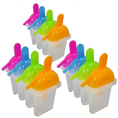 12 X Ice Lolly Maker Mould Popsicle Yogurt Frozen Ice Cream Dessert Sticks Jelly • £5.99