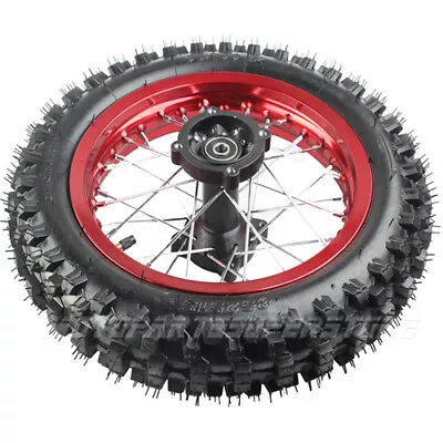 12  Rear Wheel Rim Tire Assembly 80/100-12 Wheel Dirt Pit Bike Red Aluminum Rim • $54.95