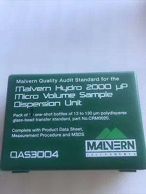 Malvern QAS3004 Quality Audit Standard For Hydro 2000uP MVSample Dispersion Unit • $275