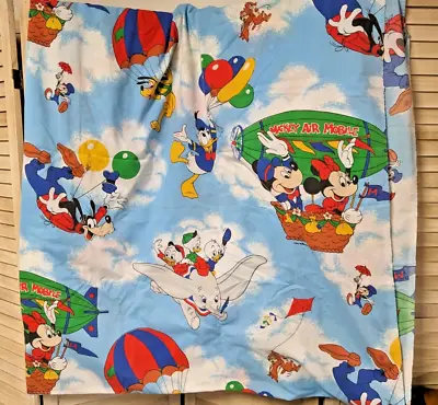 5Pc Mickey & FriendsAir Mobile Twin Flat Sheets Curtains Disney Productions VNTG • $37.99