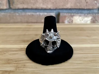 Mens Sterling Skull Ring Helmet With Spikes Mexico 950 • $85