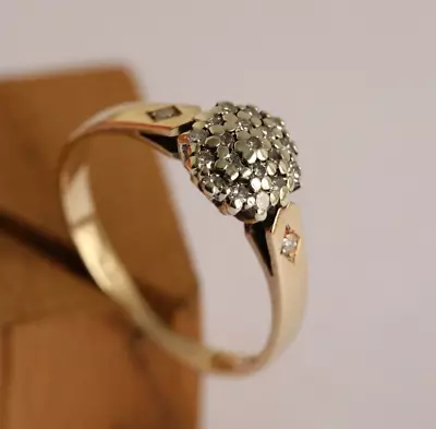 Vintage 9ct 375 Yellow Gold Diamond Ring Size Q Restored SteamCleaned LikeNew • £119