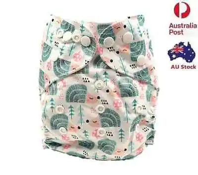 Pocket Modern Cloth Nappies Diaper Adjustable Washable Reusable Free Insert (D64 • $10.99