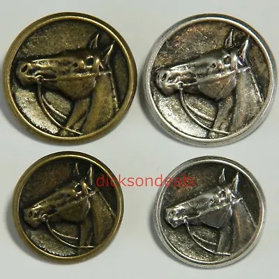 5 Horses Head Equestrian Buttons Metal 15mm 20mm 23mm 28mm Bronze Antique Silver • £3.69