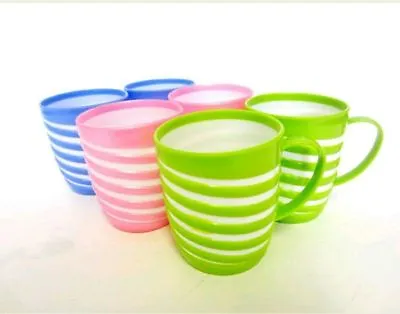 £8.75 • Buy Pack Of 6 Assorted Colourful Dynasty Plastic Mugs Bpa Free Tea Coffee New