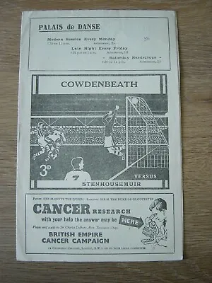 1956/57 COWDENBEATH V STENHOUSEMUIR • £7.50