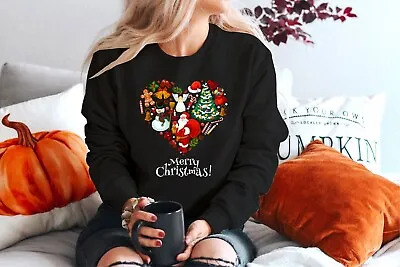 MERRY CHRISTMAS Santa Custom Christmas Unisex Gift Love-Christmas (SWT) • £14.99