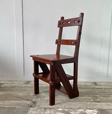 Victorian Mahogany Metamorphic Library Chair Steps • £675