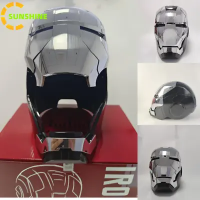 Iron Man War Machine Mk5 Helmet Mask 1:1 Voice-controlled Wearable Silver+Black • $182.99