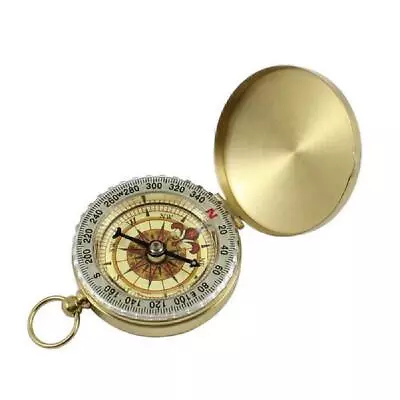Luminous Pocket Brass Watch Style Military Army Compass Outdoor Camping Keychain • $8.89