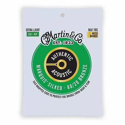 Martin MA170S Authentic Acoustic Marquis Silked Guitar Strings Extra Light • $12.99