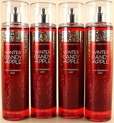 QTY 4 - Bath & Body Works WINTER CANDY APPLE Fine Fragrance Body Mist Spray 8 Oz • $38.97