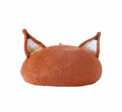$17.99 • Buy Japanese Sweet Kawaii Hat Beret Beanie Fox Cat Ears Animal Pet Cute Beret Hat