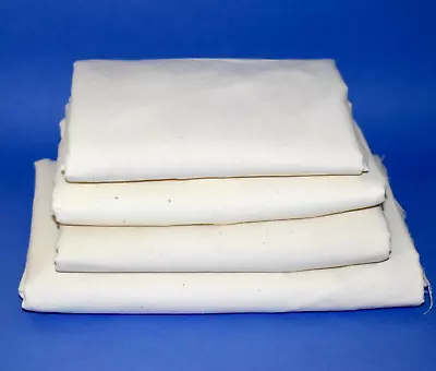 Lot 5.8+yds UNBLEACHED Natural COTTON MUSLIN Off-White FABRIC Quilt Craft 4 Pcs • $10