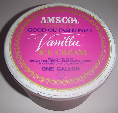 Vintage AMSCOL Ice Cream Tin One Gallon  It's A Food Not A Fad  • $20