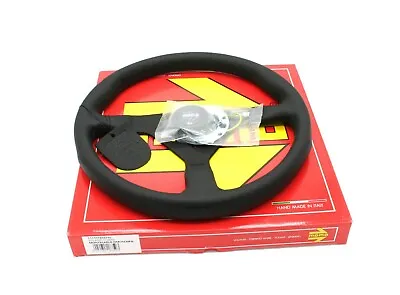 MOMO Montecarlo Leather Steering Wheel Black Stitching 350mm NEW • $219.95