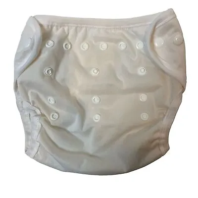 Econobum White Adjustable Diaper Cover One Size Fits 8-35 Pounds • $7.99