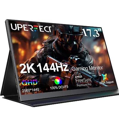 2560x1440 144Hz Gaming Monitor 2K Portable Monitor 17.3  Gaming Screen Freesync • $269.99