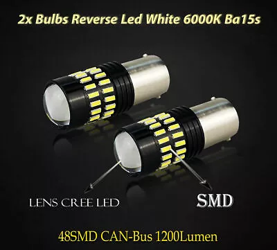 Pair Bulbs 48smd P21W Back Up Led Bright White 6000K Canbus VW T-Cross 2018-on • $31