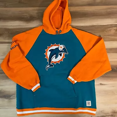 Miami Dolphins Hoodie Mens XL NFL On Field Team Player Issue Sweatshirt Embroid • $79.99