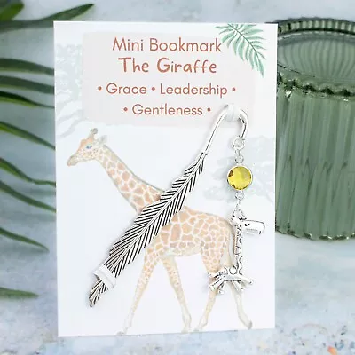 £5.99 • Buy Giraffe Bookmark, Metal Bookmark With Charm And Crystal, Animal Book Lover Gift