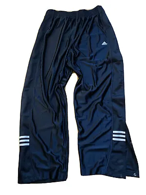 Adidas Mens Pants Basketball Snap Off Warm Up Gym Stripe Size Large • $29.99