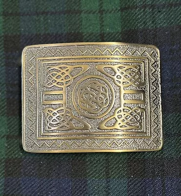   Scottish Highland CELTIC ETERNITY KNOT Kilt Belt Buckle Brass Antique Finished • $14.99