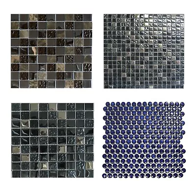 Mosaic Tile Sheets Bathroom Wall Glass Stone Mixed • £18.95