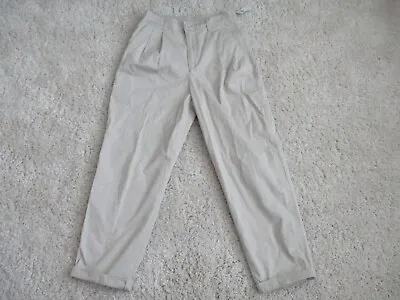 GAP High Rise Pleated Khakis Trousers Washwell Womens 8 Moonstone Cotton NWT • $14.99