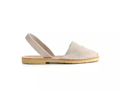 New Calaxini Taupe Nubuck Leather Abarcas Slingback Flat D'Orsay Sandals Shoes • $109.99