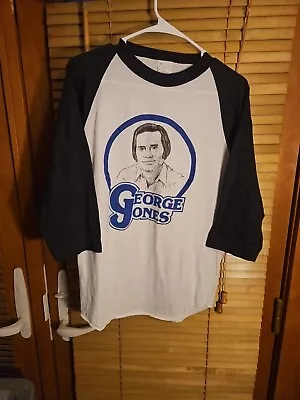 Vintage George Jones 80s 1986 Raglan Concert Tee T Shirt County Music M Band • $60