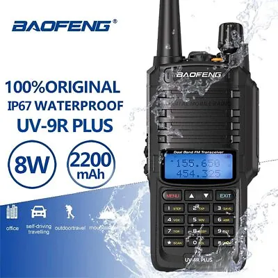 $54.99 • Buy UV-9R Plus IP67 Waterproof UHF/VHF Walkie Talkie Two Way Radio + Headset