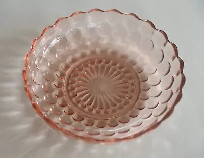 Beautiful Vintage Anchor Hocking Pink Bubble Depression Glass Serving Bowl • $19.99
