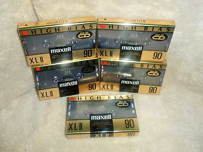 MAXELL XL II High Bias 90 Minute Blank Cassette Tapes 5 PACK LOT Ideal For CD • $49.99