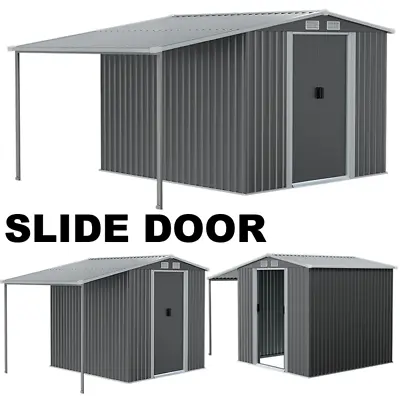 8x4 8x6 8x8 8x10 Ft Metal Garden Shed Storage Shed House With Extended Roof • £105.95