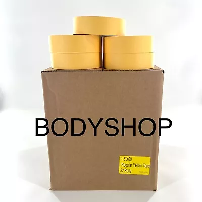 32 Rolls 1.5” X 60 Yards Yellow Automotive Painters Masking Tape BODYSHOP USA • $94
