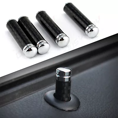 4x Universal Auto Car Interior Door Lock Knobs Carbon Fiber Handle Pull Pin Trim • $13.89