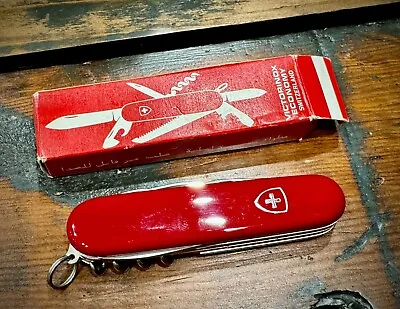 VINTAGE ORIGINAL VICTORINOX SWISS ARMY KNIFE WITH ORIGINAL BOX Officer Rostferi • $165